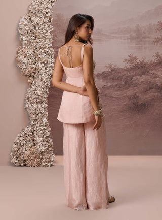 Pink flora sharara set