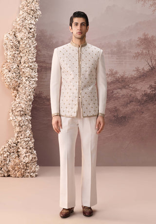 Shabnam Ivory Bandhgala With Trouser
