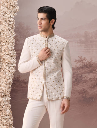 Shabnam Ivory Bandhgala With Trouser