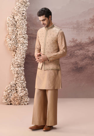 Rooh Beige Nehru Jacket Set