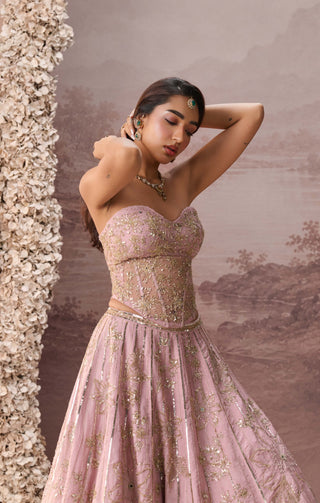 Lilac celeste lehenga set