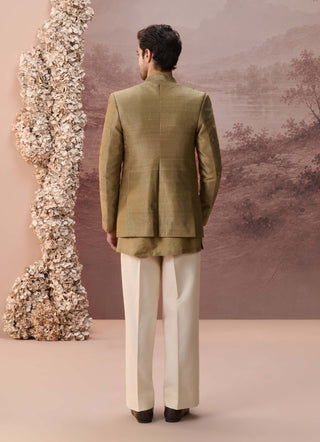 Nilofar Olive Green Jacket Set