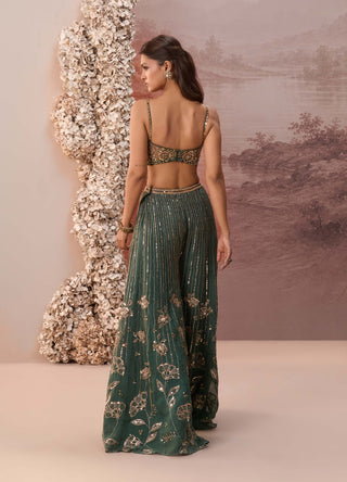 Deep green ruh sharara set
