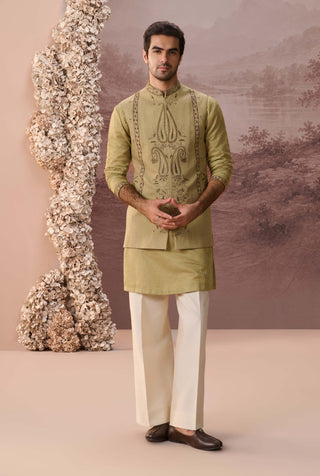 Zeeshan Green Nehru Jacket Set