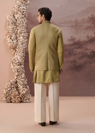 Zeeshan Green Nehru Jacket Set