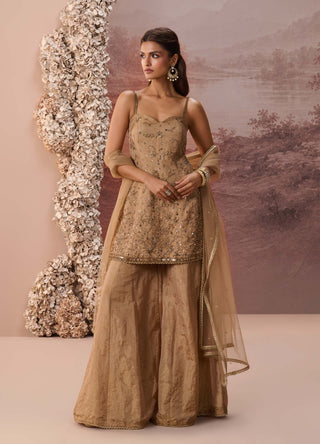 Golden sunehri sharara set