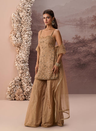 Golden sunehri sharara set