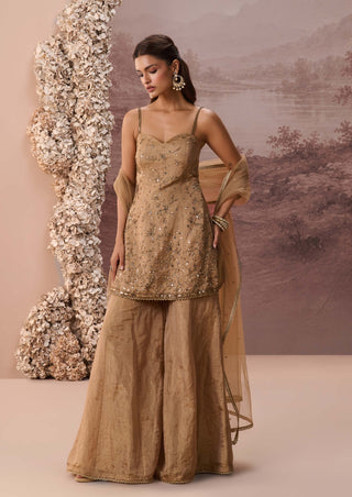 Golden sunehri sharara set