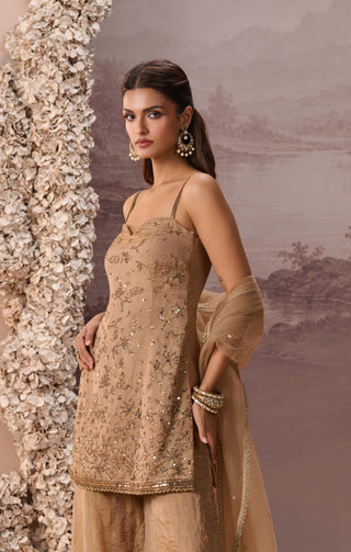 Golden sunehri sharara set