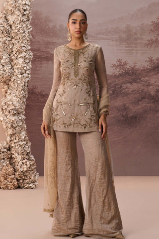 Antique gold meher sharara set