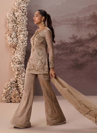 Antique gold meher sharara set