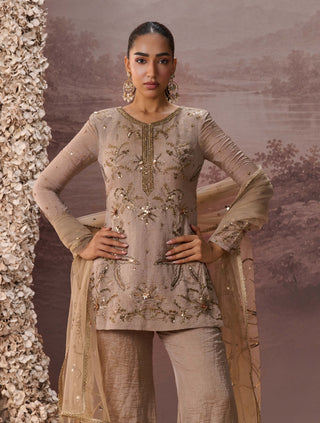 Antique gold meher sharara set