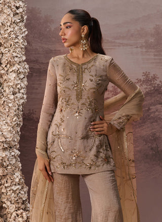 Antique gold meher sharara set