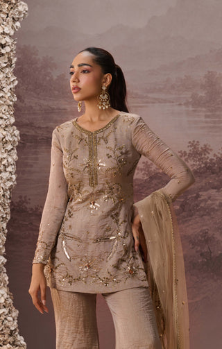 Antique gold meher sharara set