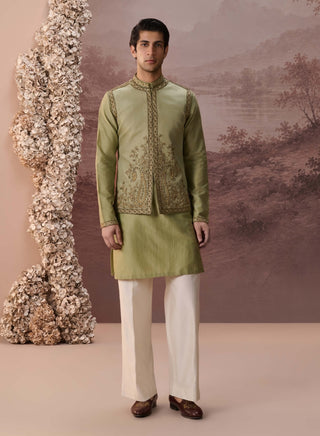 Sarang Sage Green Nehru Jacket Set