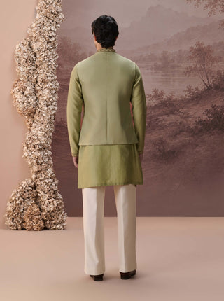Sarang Sage Green Nehru Jacket Set