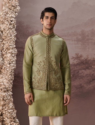 Sarang Sage Green Nehru Jacket Set