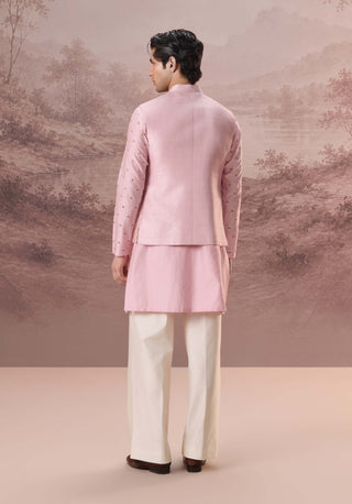 Ishaani Pink Nehru Jacket Set
