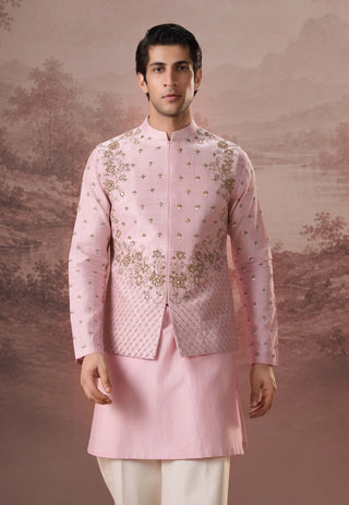 Ishaani Pink Nehru Jacket Set