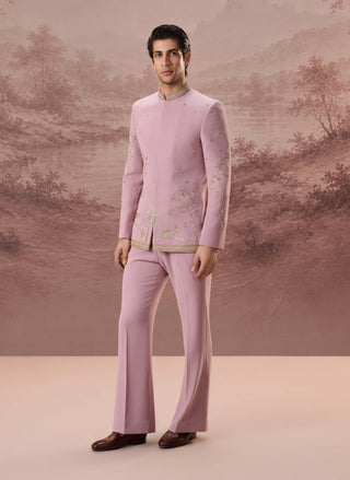 Farha Pink Bandhgala WIth Trousers