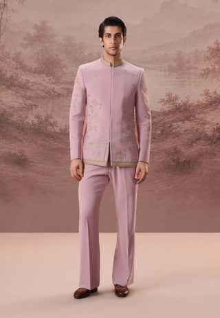 Farha Pink Bandhgala WIth Trousers