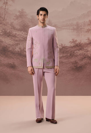 Farha Pink Bandhgala WIth Trousers