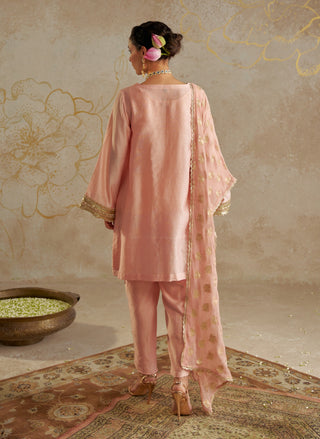 Blush Chanderi Kurta Set by Chhavvi Aggarwal available on Indiaspopup.com