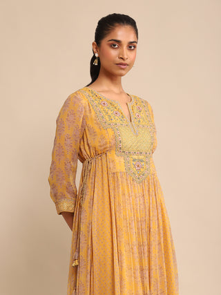 Ritu Kumar-Yellow Embroidered Kurta Set-INDIASPOPUP.COM