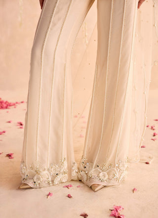 Ivory embellished short kurta set