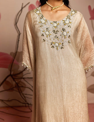 Gold embellished kaftan and straight pants