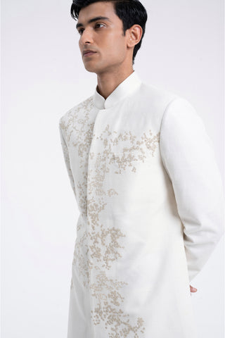 Ivory embroidered sherwani set