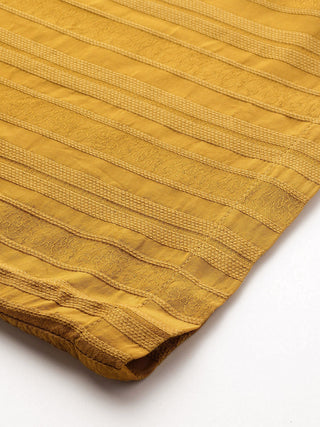 Yellow solid full sleeve shirt with palazzo