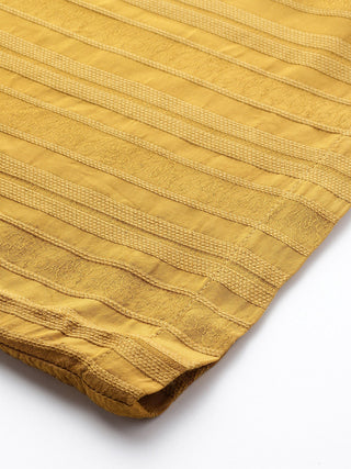 Yellow solid full sleeve shirt with palazzo