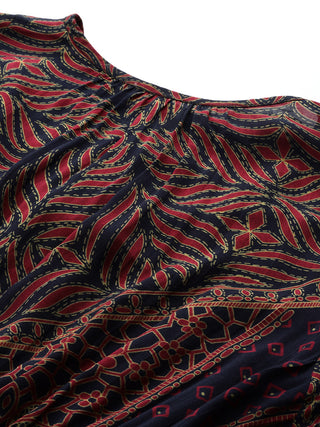 Black geometric print full sleeve kurti and pants