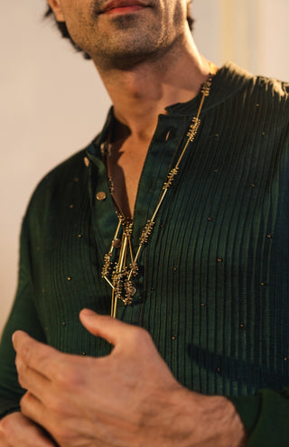 Forest Green hand embroidered short jacket set