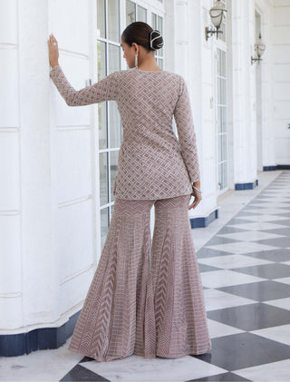 Charu & Vasundhara-Shamsia Pink Embellished Sharara And Kurta-INDIASPOPUP.COM