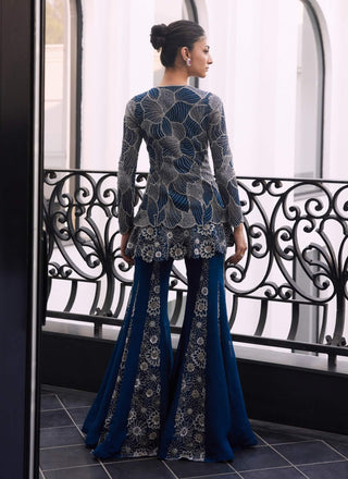 Fern moody blue kurta and sharara