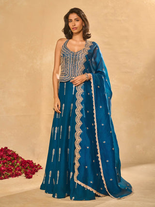 Amal blue lehenga set