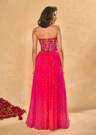 Aries pink coral lehenga set