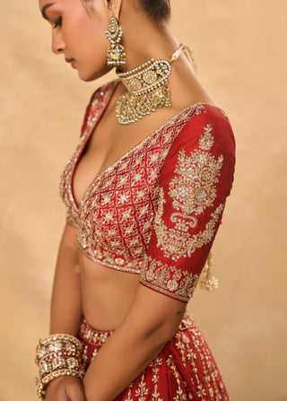 Mohini red lehenga set