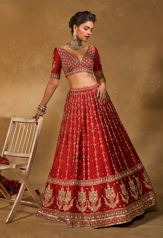 Mohini red lehenga set