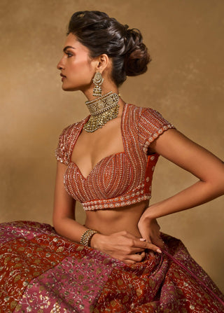 Saba pink orange lehenga set