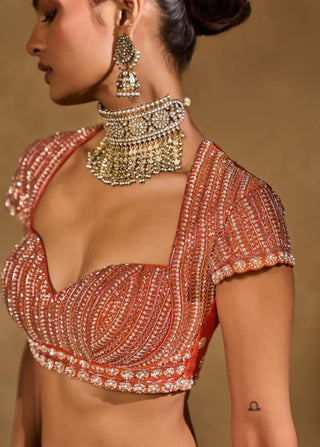 Saba pink orange lehenga set