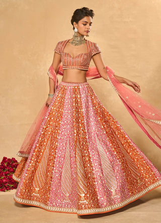 Saba pink orange lehenga set