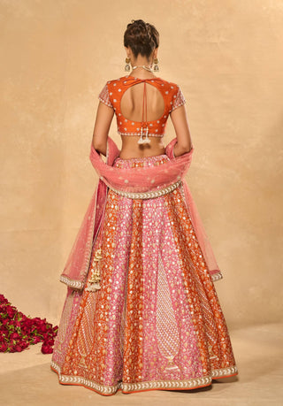 Saba pink orange lehenga set