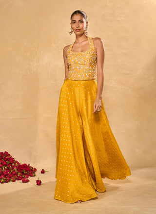 Riz yellow kurta and flared pant set