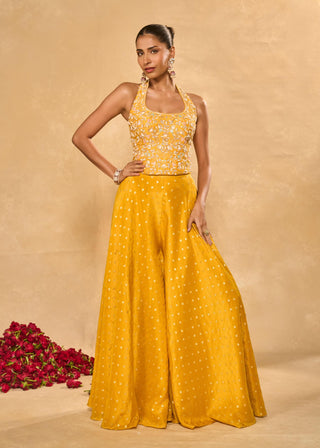 Riz yellow kurta and flared pant set