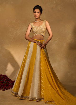 Bhumi yellow ivory lehenga set