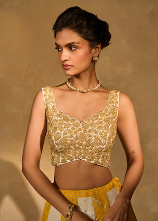 Bhumi yellow ivory lehenga set