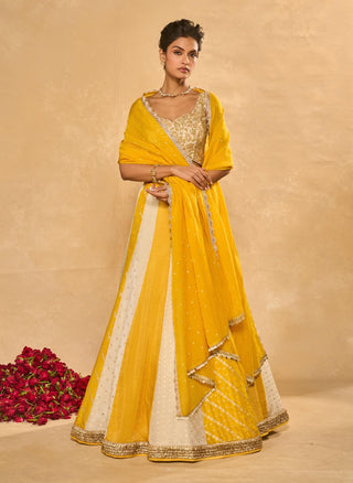 Bhumi yellow ivory lehenga set